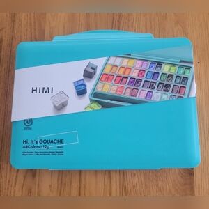 Gouache Paint Set With Brushes - 48 Colors